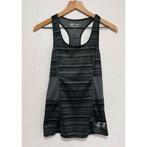 SKECHERS SPORT Gray Striped Tank Top   Sz S
